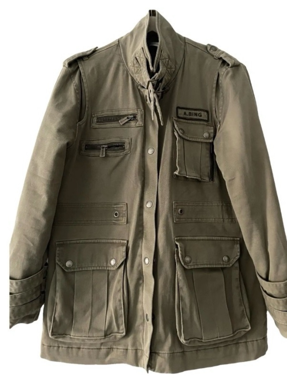Anine Bing Military-Inspired Jacket in Olive Green